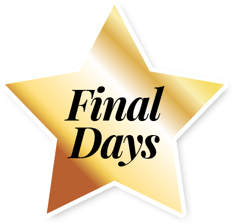 Golden star with Final Days text inside.