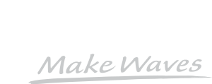 Logo of Yamaha with the slogan Make Waves displayed below.